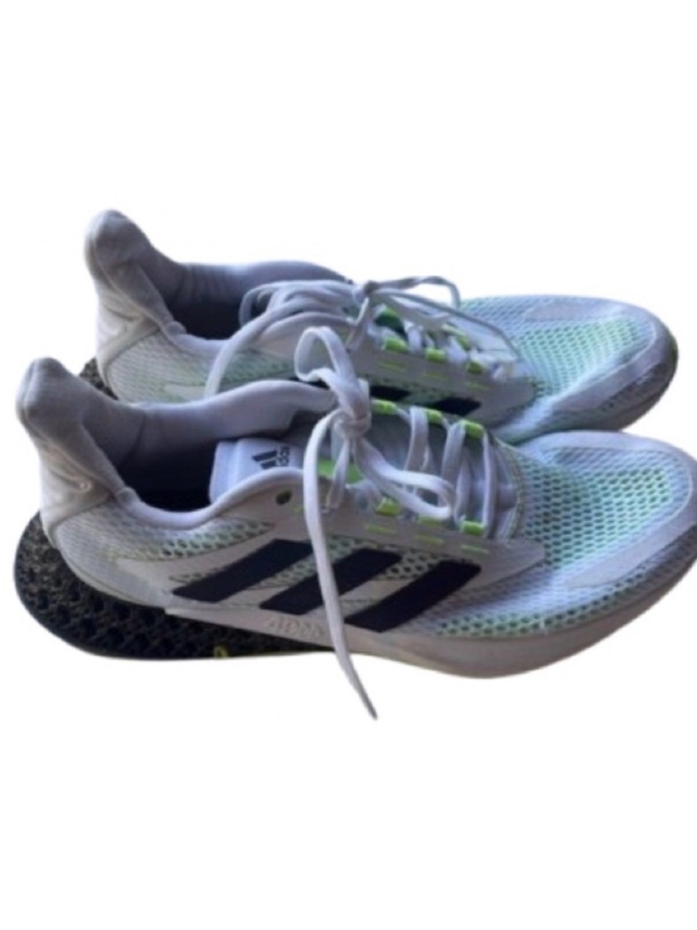 adidas 4DFWD Pulse Running Shoes Core Black Cloud White Yellow Green 10 1/2
